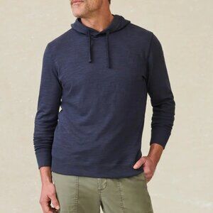 Faherty Sunwashed Midweight Organic Cotton Hoodie Sweatshirt in Blue Nights M